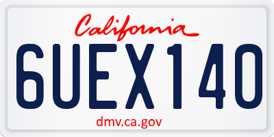 CA license plate 6UEX140