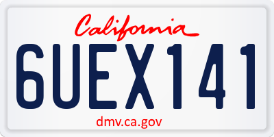 CA license plate 6UEX141