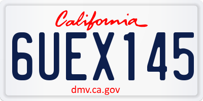 CA license plate 6UEX145