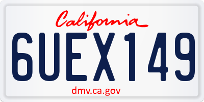 CA license plate 6UEX149