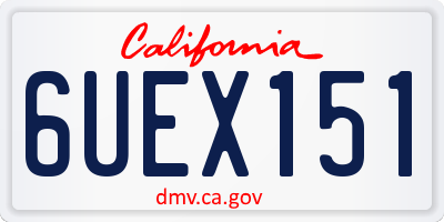 CA license plate 6UEX151