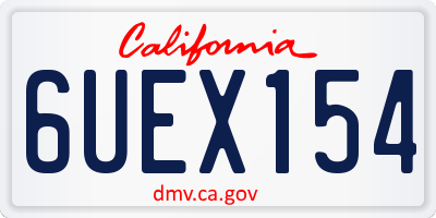 CA license plate 6UEX154