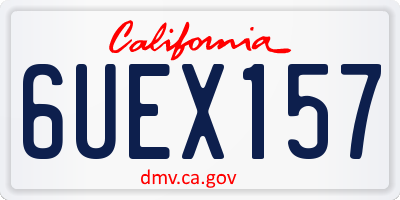 CA license plate 6UEX157