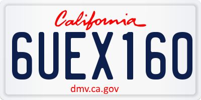 CA license plate 6UEX160