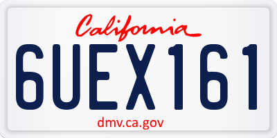 CA license plate 6UEX161