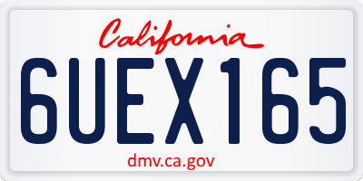 CA license plate 6UEX165
