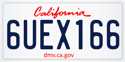 CA license plate 6UEX166
