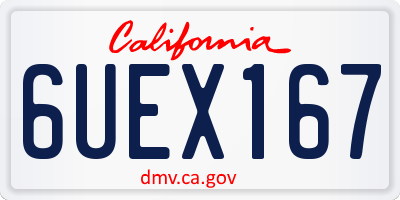 CA license plate 6UEX167
