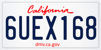 CA license plate 6UEX168
