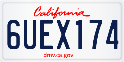 CA license plate 6UEX174
