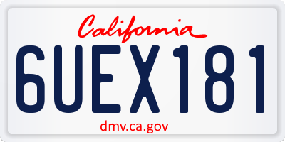 CA license plate 6UEX181