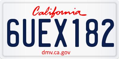 CA license plate 6UEX182