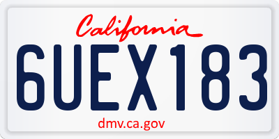 CA license plate 6UEX183