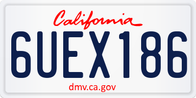CA license plate 6UEX186