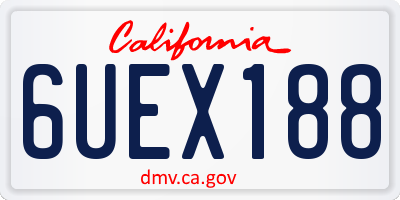 CA license plate 6UEX188