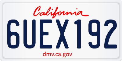 CA license plate 6UEX192