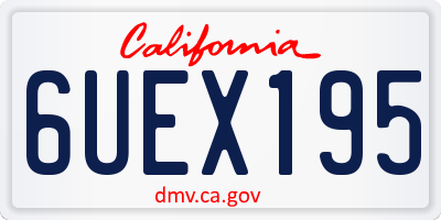 CA license plate 6UEX195