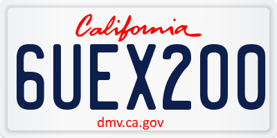 CA license plate 6UEX200