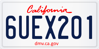 CA license plate 6UEX201