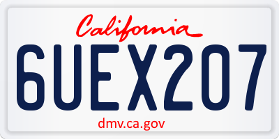 CA license plate 6UEX207