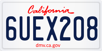 CA license plate 6UEX208