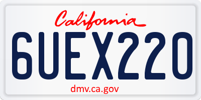 CA license plate 6UEX220