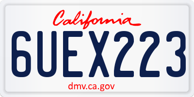 CA license plate 6UEX223