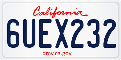 CA license plate 6UEX232
