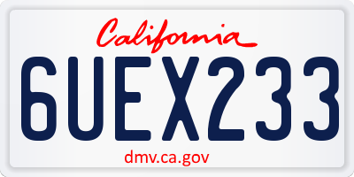 CA license plate 6UEX233