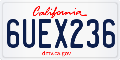 CA license plate 6UEX236