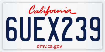 CA license plate 6UEX239