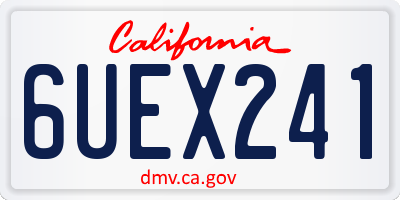CA license plate 6UEX241