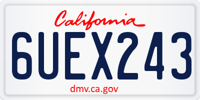 CA license plate 6UEX243