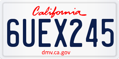 CA license plate 6UEX245