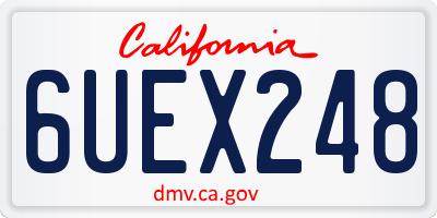 CA license plate 6UEX248