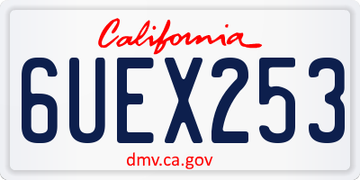 CA license plate 6UEX253