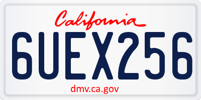 CA license plate 6UEX256