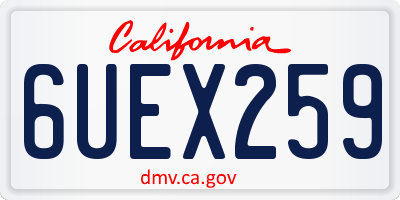 CA license plate 6UEX259
