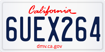 CA license plate 6UEX264