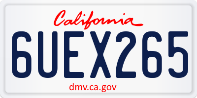 CA license plate 6UEX265