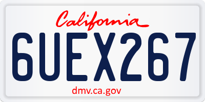 CA license plate 6UEX267