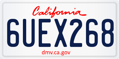 CA license plate 6UEX268