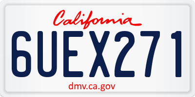 CA license plate 6UEX271