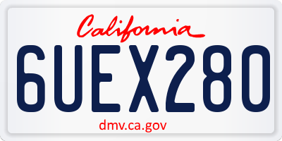 CA license plate 6UEX280