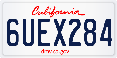 CA license plate 6UEX284
