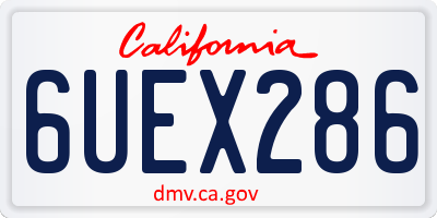 CA license plate 6UEX286