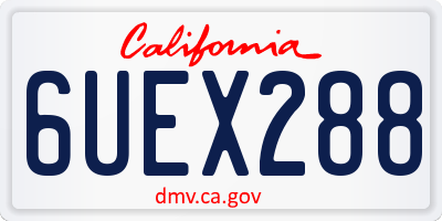 CA license plate 6UEX288