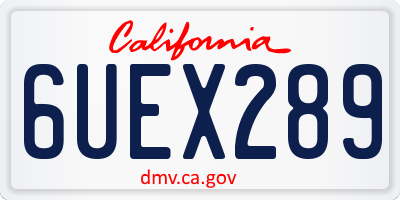 CA license plate 6UEX289