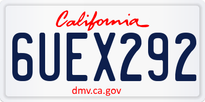 CA license plate 6UEX292