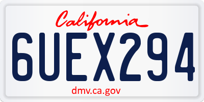 CA license plate 6UEX294